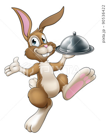 Easter Bunny Rabbit Cartoon Food Tray Cloche Chef Easter Bunny Rabbit Cartoon Food Tray Cloche Chef 90536422