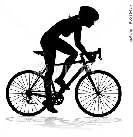 Bike and Bicyclist Silhouette 90536427