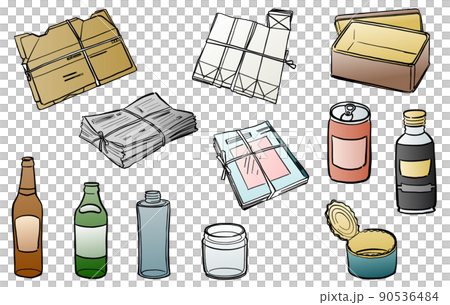 Recyclable waste illustration color 90536484