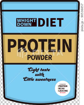 水色のパッケージのダイエット用粉末プロテイン 90536857