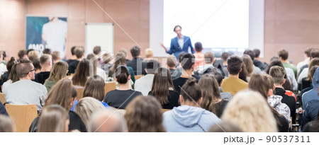 Business speaker giving a talk at business conference event. Business speaker giving a talk at business conference event. 90537311