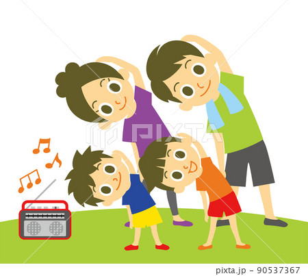 四人家族 ラジオ体操 四人家族 ラジオ体操 90537367