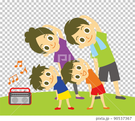 四人家族 ラジオ体操 四人家族 ラジオ体操 90537367