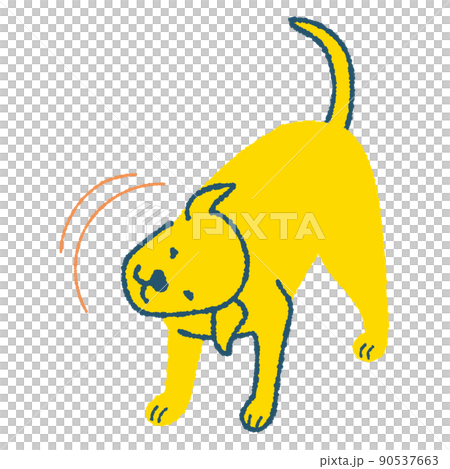 一隻狗搖晃身體的插圖 90537663