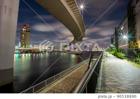 東京夜景 お台場からの夜景 レインボーブリッジ 東京湾 東京夜景 お台場からの夜景 レインボーブリッジ 東京湾 90538890