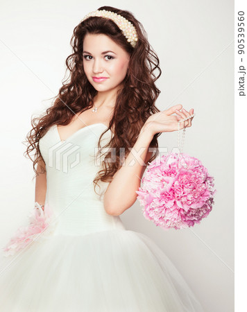Portrait of beautiful bride. Wedding dress. Portrait of beautiful bride. Wedding dress. 90539560