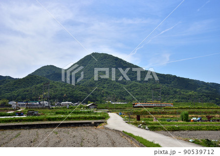 新緑の二上山と近鉄特急 新緑の二上山と近鉄特急 90539712
