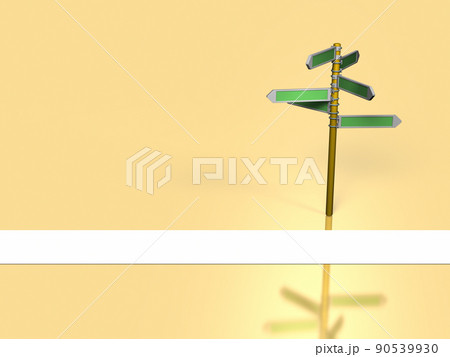 広大な空間に立つ道標。進路の途中で知る現在の位置情報。向かうべき将来の予測。 90539930