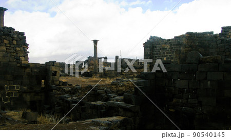 Panorama of ruined old city of Bosra in Syria Panorama of ruined old city of Bosra in Syria 90540145