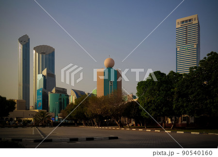 Skyscrapers in the Abu Dhabi city center, UAE 90540160