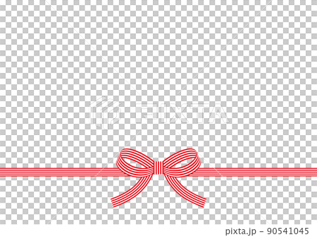 紅白ストライプリボンののし紙イメージ素材A4比率 紅白ストライプリボンののし紙イメージ素材A4比率 90541045