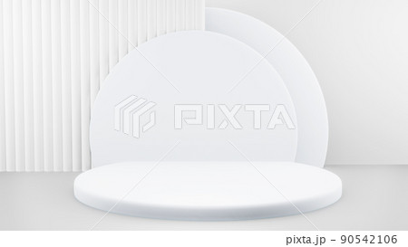 Podium in abstract white composition for product presentation, 3d render, 3d illustration Podium in abstract white composition for product presentation, 3d render, 3d illustration 90542106