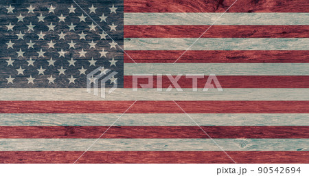 American flag on wooden background. National flag of the United States of America. 4th of July background. The Stars and Stripes. The Star-Spangled Banner. USA flag emblem. National symbol and ensign. American flag on wooden background. National flag of the United States of America. 4th of July background. The Stars and Stripes. The Star-Spangled Banner. USA flag emblem. National symbol and ensign. 90542694