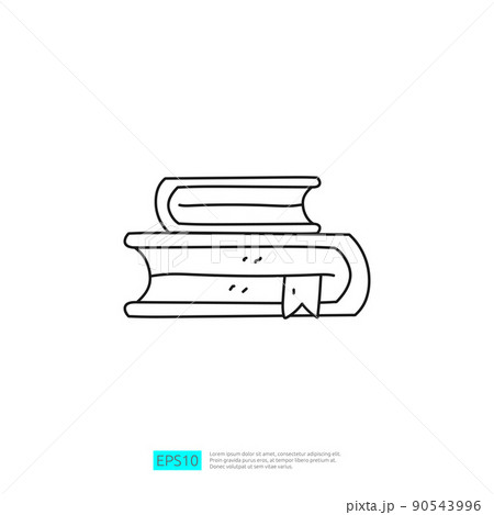 stack of books doodle line icon stack of books doodle line icon 90543996