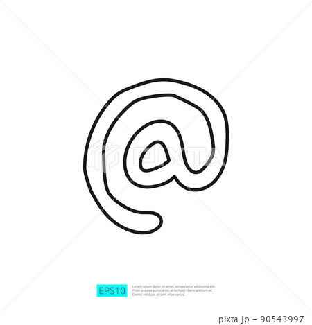 letter A address email symbol doodle icon letter A address email symbol doodle icon 90543997