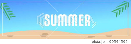 サマー 夏の背景 ウェブ 広告や壁紙 Summer 英語 おしゃれ ハワイ デザイン のイラスト素材