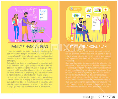 Family Financial Issues Set Vector Illustration Family Financial Issues Set Vector Illustration 90544730