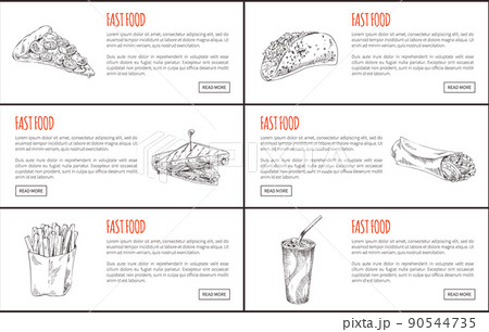 Fast Food Collection Isolated on White Background Fast Food Collection Isolated on White Background 90544735