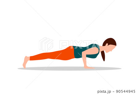 Push Ups Exercises and Yoga Vector Illustration 90544945