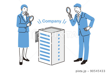 人物 企業研究をする就職活動中の男女 90545433