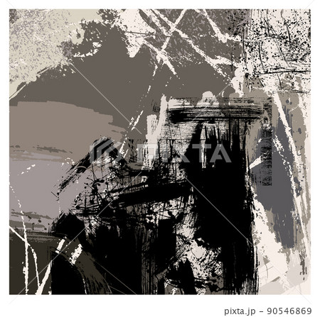 Original abstract composition in beige and black Original abstract composition in beige and black 90546869