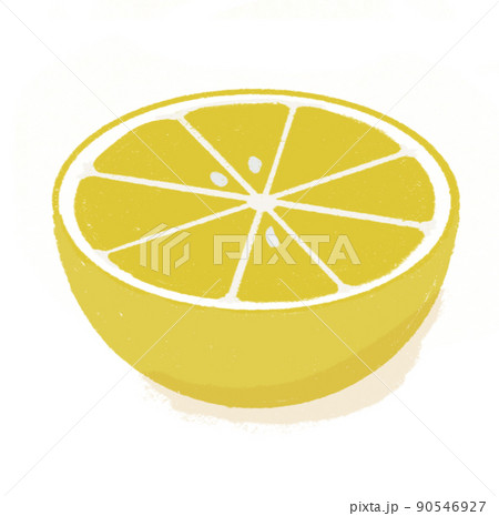 レモンの色鉛筆画のイラスト レモンの色鉛筆画のイラスト 90546927