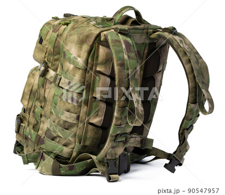 Military backpack isolated on a white background. Military backpack isolated on a white background. 90547957