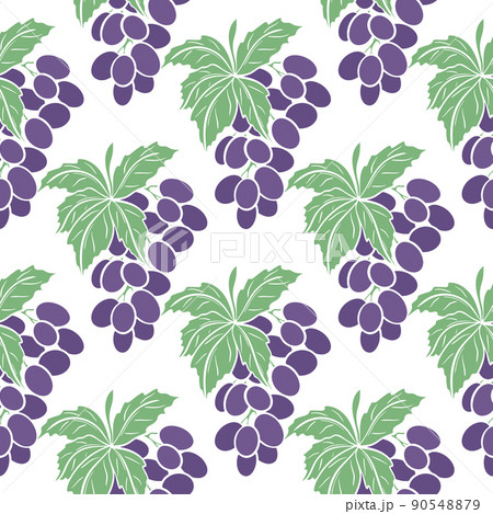 Purple grapes vector seamless pattern 90548879