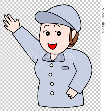 説明する作業服の女性 説明する作業服の女性 90549759