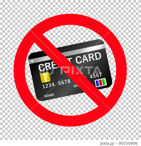Illustrations that do not accept credit cards. "Credit cards cannot be used" 90550906