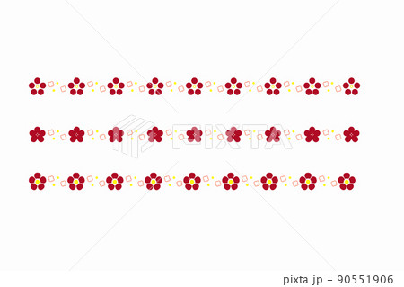 梅の花のイラスト飾り罫セット 梅の花のイラスト飾り罫セット 90551906