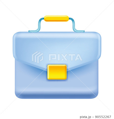 3D briefcase icon, vector business bag illustration, portfolio work suitcase isolated on white. 3D briefcase icon, vector business bag illustration, portfolio work suitcase isolated on white. 90552267