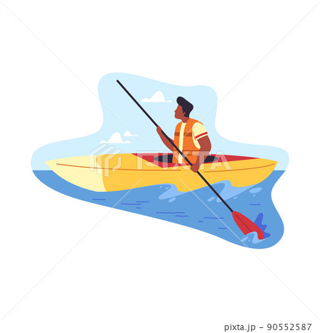 Canoeing or kayaking, water sport, vector icon Canoeing or kayaking, water sport, vector icon 90552587
