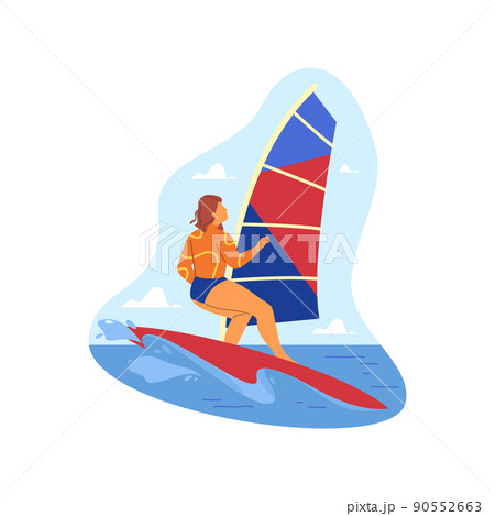 Windsurfing or sailboarding, vector icon or banner Windsurfing or sailboarding, vector icon or banner 90552663