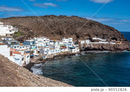 Landscape view of the small village Tufia with Playa de Tufia on Gran Canaria, Spain 90552826
