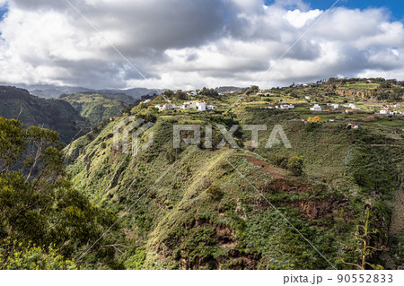 View of the Moya ravine at Moya, Gran Canaria, Canary Islands, Spain View of the Moya ravine at Moya, Gran Canaria, Canary Islands, Spain 90552833