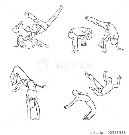 Capoeira Icon Silhouette Illustration. Dance And Sport Brazilian Vector Graphic Pictogram Symbol Clip Art. Doodle Sketch Black Sign. Capoeira Icon Silhouette Illustration. Dance And Sport Brazilian Vector Graphic Pictogram Symbol Clip Art. Doodle Sketch Black Sign. 90553588