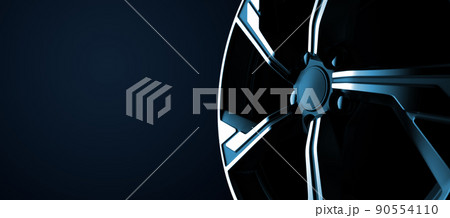 Close up of a beautiful rim on a dark blue background. 3D illustration 90554110
