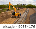 Special wheel excavator for work on the rails of the railway 90554176