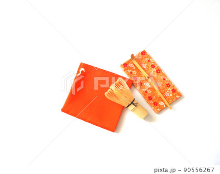 帛紗 古帛紗 茶筅 茶杓 白背景 帛紗 古帛紗 茶筅 茶杓 白背景 90556267