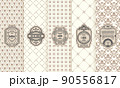 Vintage collection of design elements,labels,icon,frames, for logo,packaging,vector design of luxury products.for perfume,soap,wine, lotion Isolated 90556817