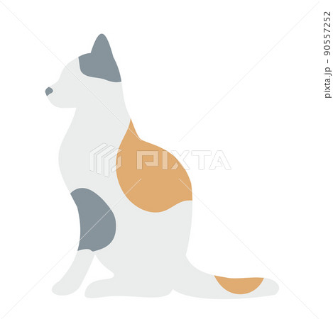 横向きの三毛猫 90557252