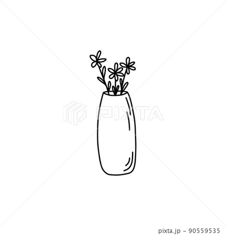 Flowers in a jar, doodle 90559535