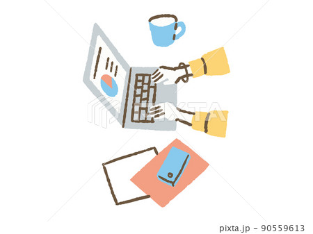 パソコンを使って仕事をする人_色 90559613