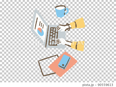 パソコンを使って仕事をする人_色 90559613