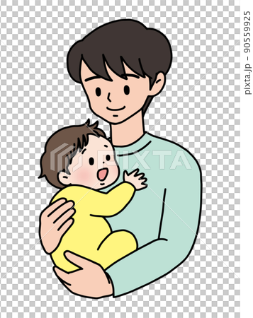 Dad holding a baby 90559925
