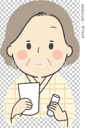 Senior woman with barium and foaming agent Senior woman with barium and foaming agent 90559946