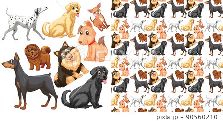 Cute animals cartoon seamless background Cute animals cartoon seamless background 90560210
