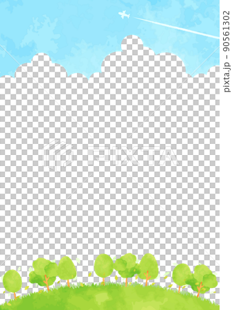 Mountain forest and blue sky landscape illustration 90561302