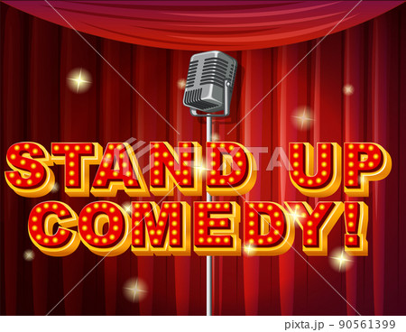 Stand up comedy logo with microphone Stand up comedy logo with microphone 90561399